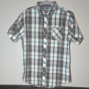 Zoo York Plaid Button-down, Gray/Blue/White, Mens Size Large